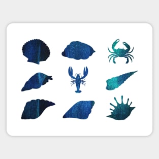 Marine Life Staples Collection: teal textured crustaceancore Magnet